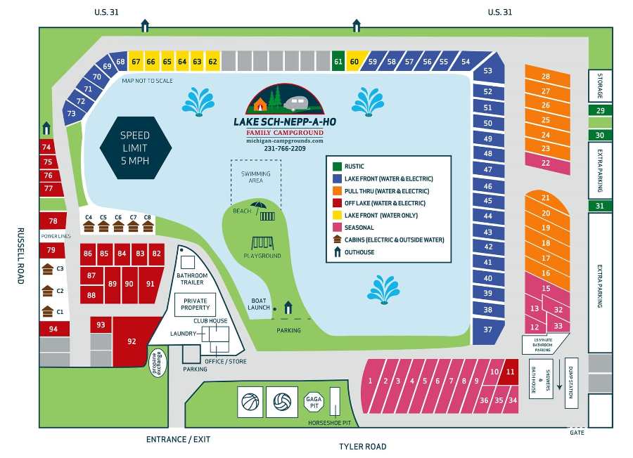 Lake Sch-Nepp-A-Ho campground site map