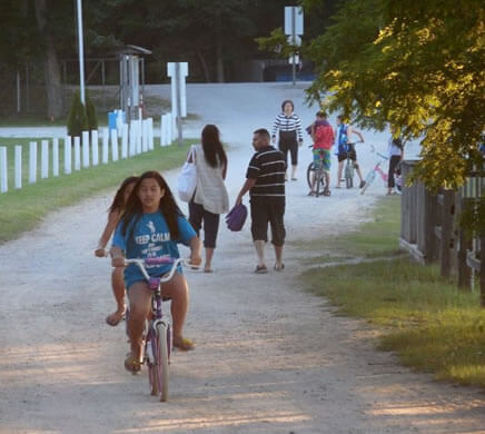 Biking around the campground
