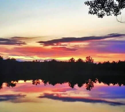 Epic sunset over the lake